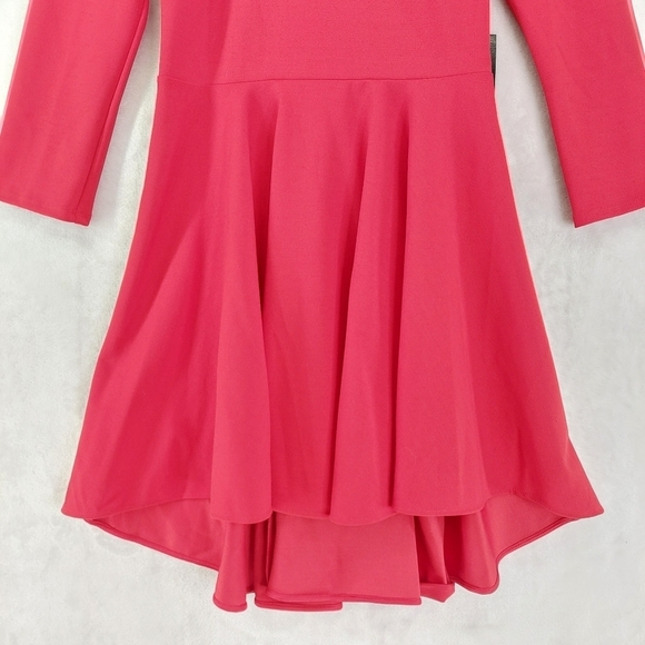 Express Red Long Sleeve Fit & Flare Casual Midi Dress 892 - Picture 2 of 10